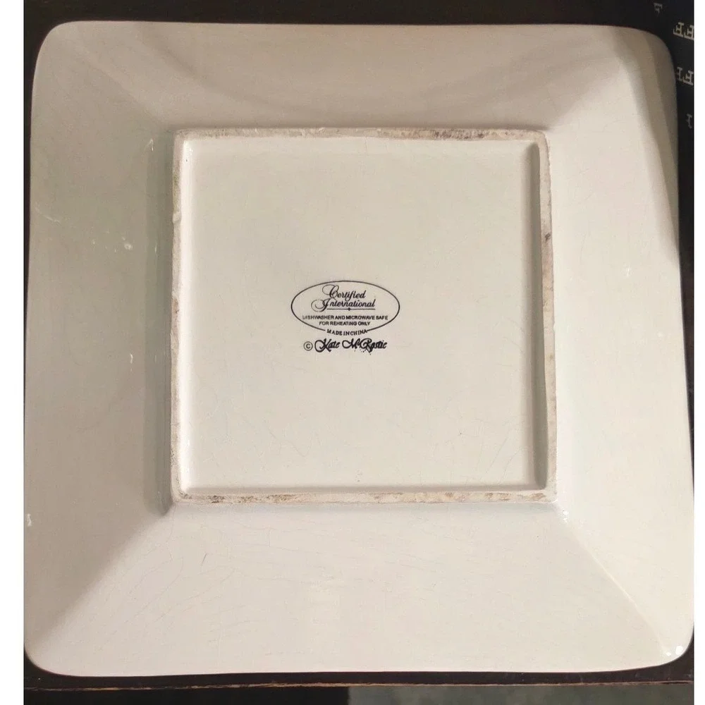 Certified International Blue Crabfest Square Platter Kate McRostie 11